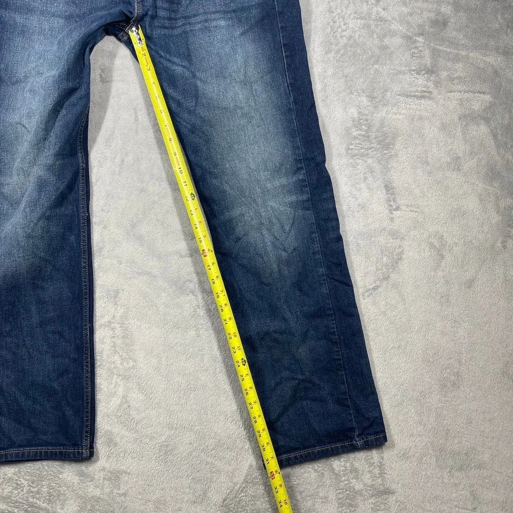 Levi Strauss 569 Jeans Mens 33x32 Blue WaterLess Straight Leg Dark Wash Denim